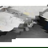 Mexen Silo vrijstaande hoekbadkuip links geribbeld 170 x 80 cm, wit/zwart, overloop goud geborsteld - 52891708075L-55