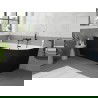 Mexen Silo vrijstaand hoekbad links geribbeld 170 x 80 cm, wit/zwart, zwarte overloop - 52891708075L-70