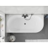 Mexen Silo wanna wolnostojąca narożna lewa ryflowana  170 x 80 cm, biała/czarna, przelew czarny - 52891708075L-70