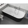 Mexen Silo wanna wolnostojąca narożna lewa ryflowana  170 x 80 cm, biała/czarna, przelew gun metal - 52891708075L-95