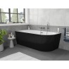 Mexen Silo vaba seisev nurgavann vasak sooneline 170 x 80 cm, valge/must, ülevool gun metal - 52891708075L-95