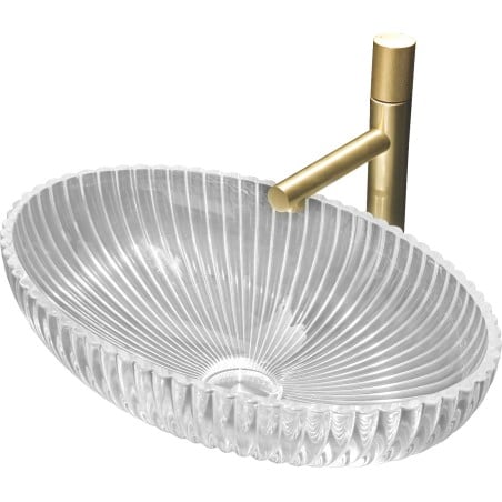 Mexen Zira stakleni umivaonik za na radnu ploču 53 x 35 cm, proziran - 24175300