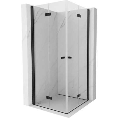 Mexen Mist-F Duo cabine de douche pliante 100 x 100 cm, transparent, noir - 8A6-100L-100P-70-00
