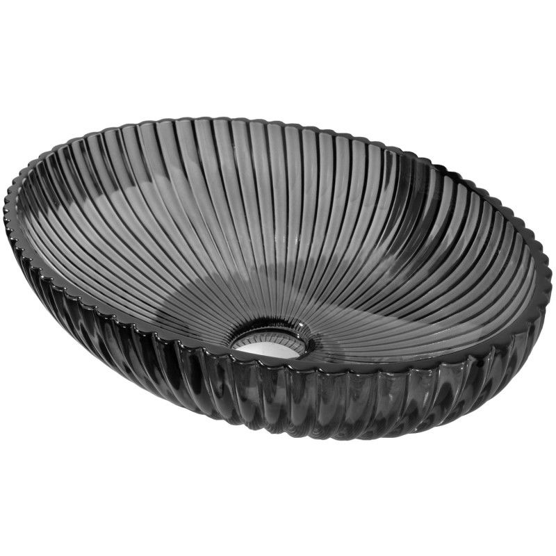 Mexen Zira lavatório de vidro de bancada 53 x 35 cm, preto - 24175370