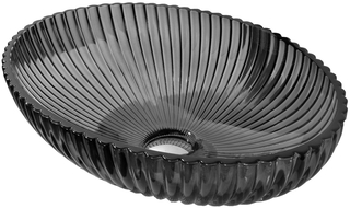 Mexen Zira glazen opbouw waskom 53 x 35 cm, zwart - 24175370