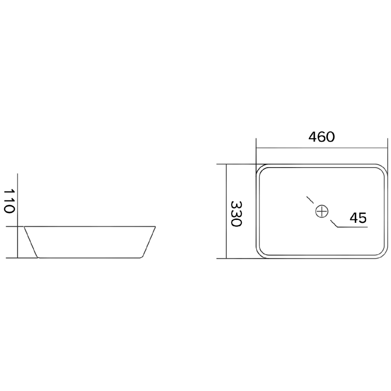Mexen Tiva lavabo da appoggio in vetro 46 x 33 cm, nero - 24184670