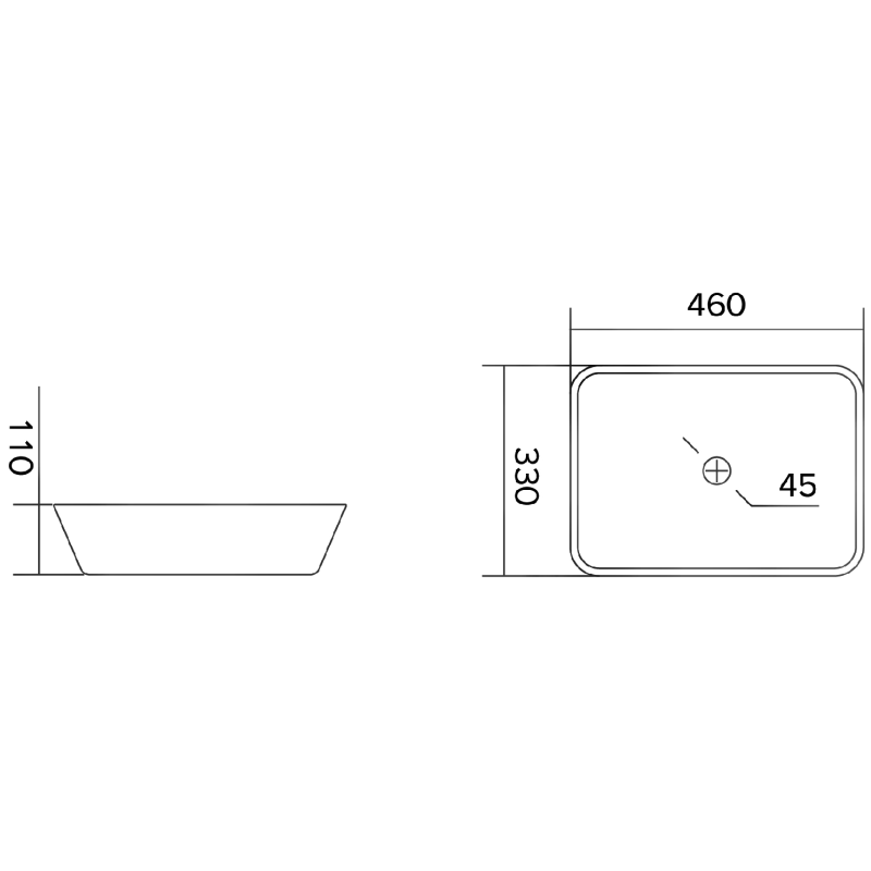 Mexen Tiva lavabo de vidrio sobre encimera 46 x 33 cm, negro - 24184670