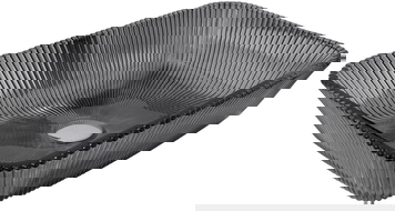 Mexen Tiva glazen opbouwwastafel 46 x 33 cm, zwart - 24184670