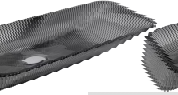 Mexen Tiva γυάλινος νιπτήρας επικάθησης 46 x 33 cm, μαύρος - 24184670