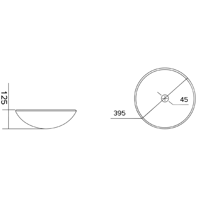 Mexen Zuri lavatório de vidro de bancada 39 x 39 cm, transparente - 24193900