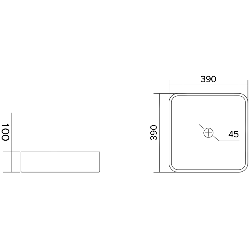 Mexen Nira glazen opbouw waskom 39 x 39 cm, zwart - 24203970