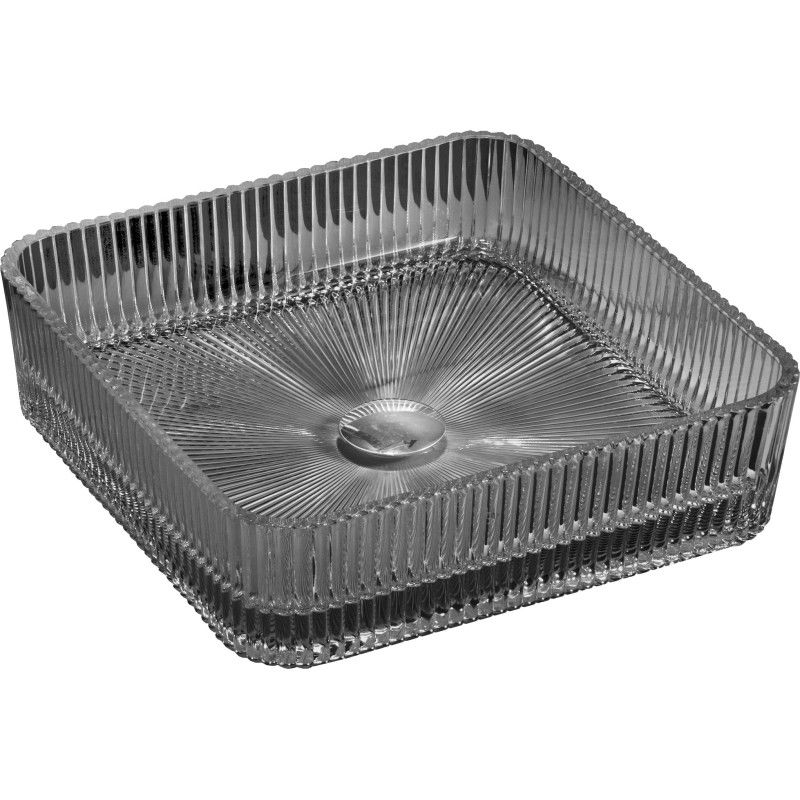 Mexen Nira schwaarzt Glas Ëmwäschkäschte vu 39 x 39 cm, schwaarz - 24203970