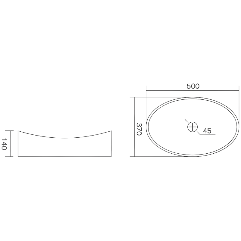 Mexen Kivo lavello in vetro da appoggio 50 x 37 cm, trasparente - 24215000