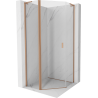 Mexen Mist L fünfeckige Duschkabine, Schwingtür 80 x 80 cm, transparent, gebürstetes Kupfer - 8A8L-080-080-65-00