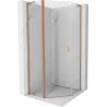 Mexen Mist L vijfhoekige draaideur douchecabine 80 x 80 cm, transparant, geborsteld koper - 8A8L-080-080-65-00
