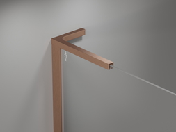 Mexen Mist L fünfeckige asymmetrische Pendelduschkabine 100x80 cm, transparent, gebürstetes Kupfer - 8A8L-100-080-65-00