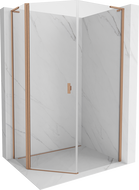 Mexen Mist L fünfeckige asymmetrische Duschkabine, schwenkbar 80x90 cm, Transparent, gebürstetes Kupfer - 8A8L-080-090-65-00