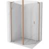Mexen Mist L asymmetrical pentagonal hinged shower cabin 100x90 cm, transparent, brushed copper - 8A8L-100-090-65-00