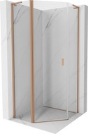 Mexen Mist L cabine de duche pentagonal de abrir 100 x 100 cm, transparente, cobre escovado - 8A8L-100-100-65-00