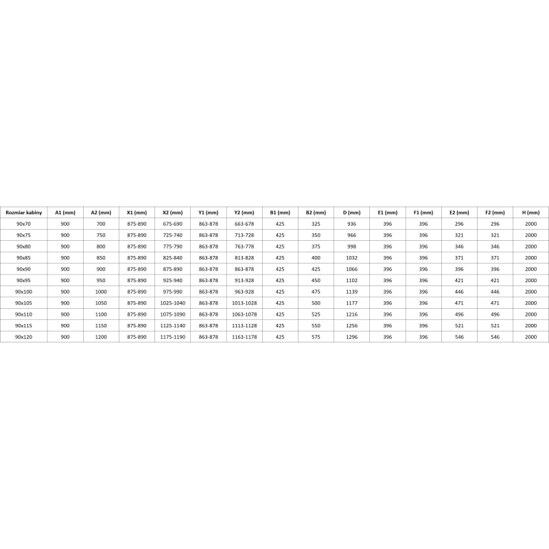 Mexen Mist-F Duo kokkupandav dušikabiin parem 90 x 105 cm, läbipaistev, must - 8A6-090L-105P-70-00