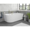 Mexen Silo freestanding corner right ribbed bathtub 150 x 75 cm, white, brushed gold overflow - 52891507500P-55