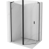 Mexen Mist L cabine de douche pentagonale asymétrique pivotante 90 x 80 cm, transparent, noir - 8A8L-090-080-70-00