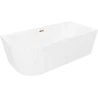Mexen Silo freestanding corner right fluted bathtub 150 x 75 cm, white, rose gold overflow - 52891507500P-60