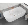 Mexen Silo baignoire autoportante d'angle droite rainurée 150 x 75 cm, blanche, trop-plein or rose - 52891507500P-60