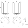 Mexen Mist L viiskandiline dušinurk, käänuksed 90 x 90 cm, läbipaistev, must - 8A8L-090-090-70-00