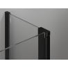 Cabine de douche asymétrique pentagonale Mexen Mist L à charnière gauche 100 x 80 cm, cadre noir, noir - 8A8L-100-080-70-70-L