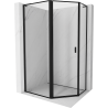 Mexen Mist L asymmetrical pentagonal shower enclosure, hinged left 100 x 80 cm, black frame, black - 8A8L-100-080-70-70-L