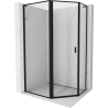 Mexen Mist L cabina doccia pentagonale asimmetrica a battente sinistra 100 x 80 cm, cornice nera, nera - 8A8L-100-080-70-70-L