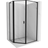 Mexen Mist L Fünfeck-Duschkabine asymmetrisch schwenkbar links 80 x 90 cm, schwarzer Rahmen, schwarz - 8A8L-080-090-70-70-L