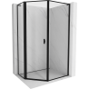 Mexen Mist L pentagonal asymmetric hinged left shower cabin 80 x 90 cm, black frame, black - 8A8L-080-090-70-70-L