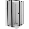 Mexen Mist L Fünfeck-Duschkabine, links öffnend 90 x 90 cm, schwarzer Rahmen, schwarz - 8A8L-090-090-70-70-L