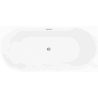 Mexen Silo freestanding corner right ribbed bathtub 150 x 75 cm, white/black, chrome overflow - 52891507575P-01