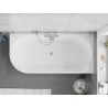 Mexen Silo wanna wolnostojąca narożna prawa ryflowana  150 x 75 cm, biała/czarna, przelew chrom - 52891507575P-01