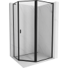 Mexen Mist L asymmetrische vijfhoekige douchecabine, rechts scharnierend 90 x 80 cm, zwart frame, zwart - 8A8L-090-080-70-70-P