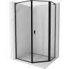 Mexen Mist L asymmetrische vijfhoekige douchecabine, draaideur rechts 80 x 90 cm, zwart frame, zwart - 8A8L-080-090-70-70-P