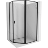 Mexen Mist L cabine de douche pentagonale asymétrique à charnière droite 100 x 90 cm, cadre noir, noir - 8A8L-100-090-70-70-P