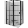 Mexen Mist L asymmetrical pentagonal shower enclosure, left hinged 100 x 80 cm, black grid, black - 8A8L-100-080-70-77-L