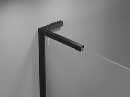 Mexen Mist L Fünfeck-Duschkabine, klappbar, links 90 x 90 cm, schwarzes Gitter, schwarz - 8A8L-090-090-70-77-L