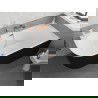 Mexen Silo vrijstaande hoekbadkuip rechts geribbeld 150 x 75 cm, wit/zwart, overloop roségoud - 52891507575P-60