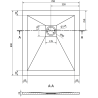 Mexen Stone+ rechthoekige composiet douchebak 80 x 70 cm, wit - 44107080
