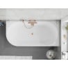 Mexen Silo freestanding corner bathtub right fluted 150 x 75 cm, white/black, brushed copper overflow - 52891507575P-65