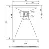 Receveur composite rectangulaire Mexen Stone+ 90 x 70 cm, blanc - 44107090