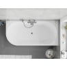 Mexen Silo freistehende Eckbadewanne rechts geriffelt 150 x 75 cm, weiß/schwarz, Überlauf Gun Gray gebürstet - 52891507575P-66
