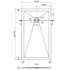 Mexen Stone+ plato de ducha de compuesto rectangular 140 x 70 cm, blanco - 44107014