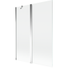 Mexen Mist Badewannenabtrennung 2-flügelig 130 x 150 cm, transparent, Chrom - 8A9-130-011-01-00