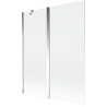 Paroi de baignoire pliable 2 volets Mexen Mist 140 x 150 cm, transparent, chrome - 8A9-140-011-01-00